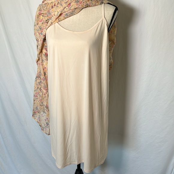 A.N.A New Apparel Size Large Long Sleeve Dress Slip Metallic Floral Buttons Pink - Picture 7 of 16